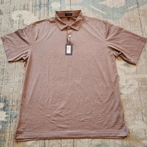 Mens Peter Millar Polo. Size XL. Tan/Blue. NWT